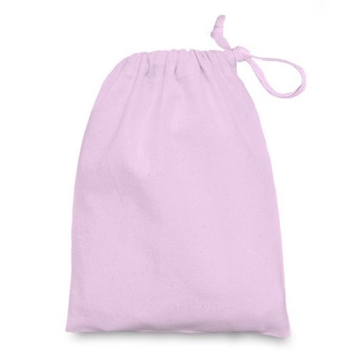Pale Pink Medium cotton bag with drawstring
